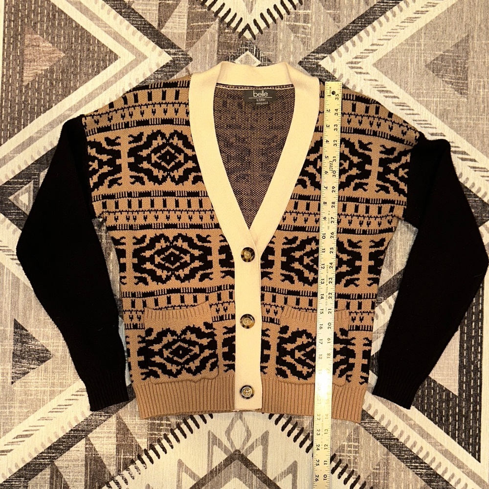 Tan and Black Patterned cardigan